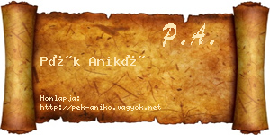 Pék Anikó névjegykártya